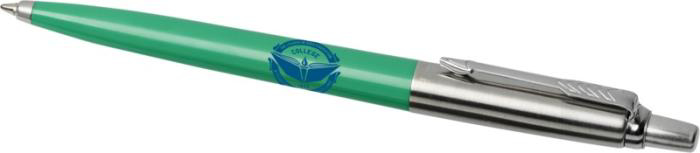 Green parker pen with print