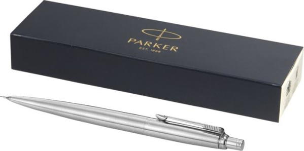Jotter Mechanical Pencil with eraser in front of packaging