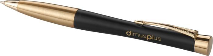 Urban ballpoint in black and gold with print