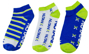 Blue, Green and White ankle socks