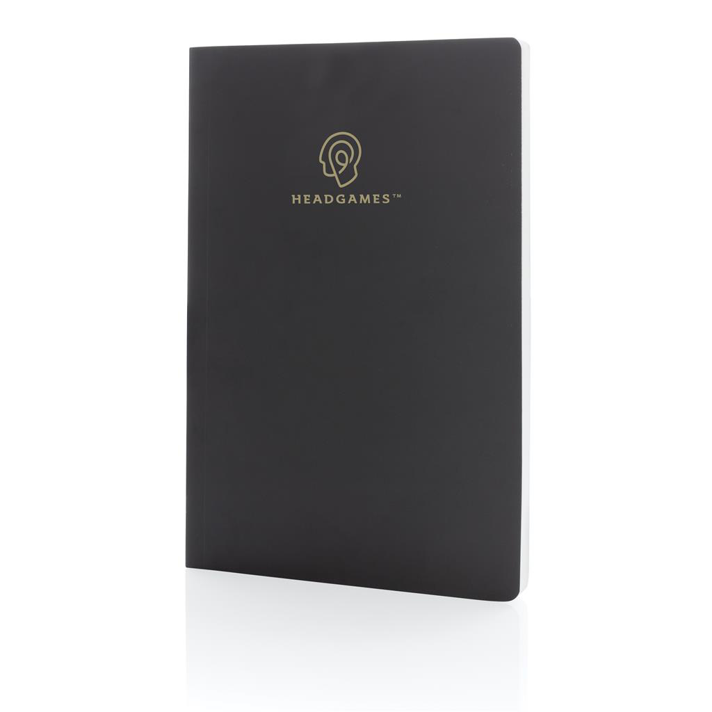 Black stone paper Notebook with print