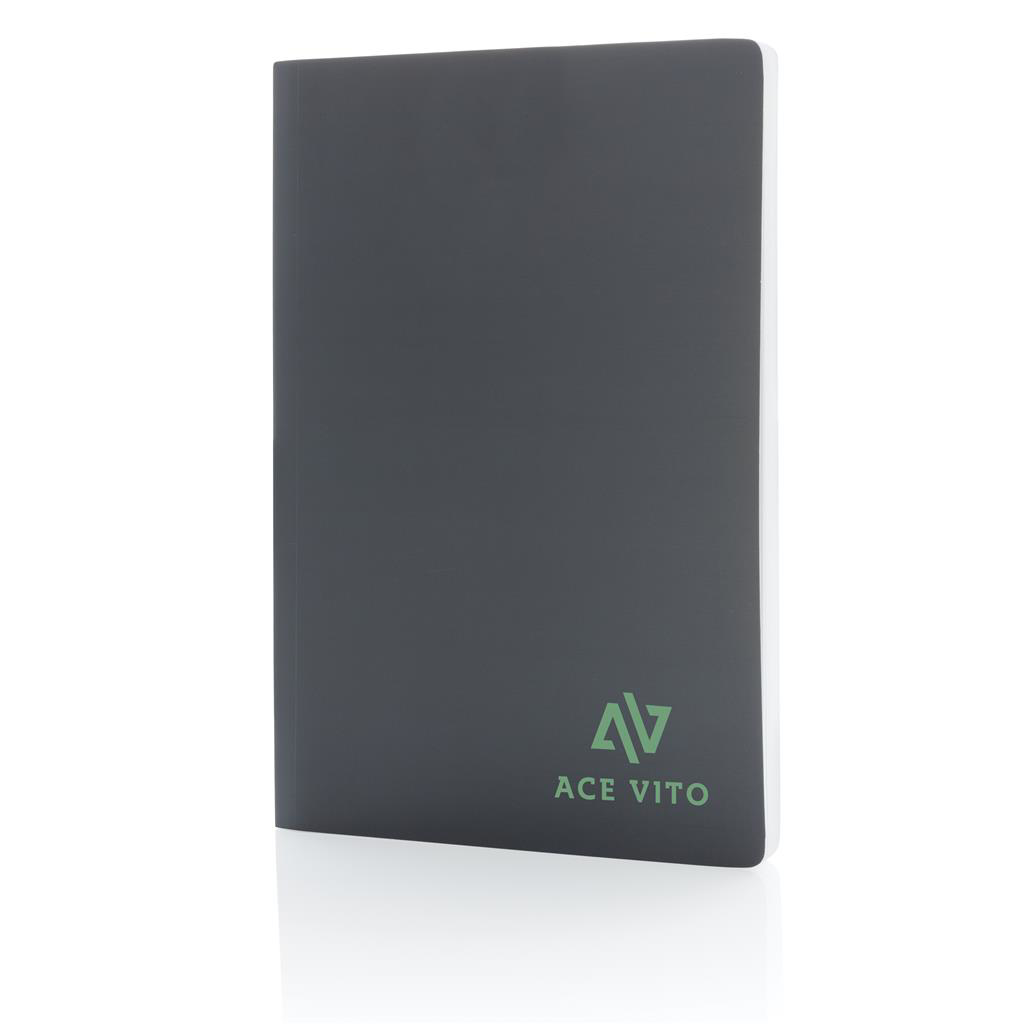 Anthracite stone paper Notebook with print