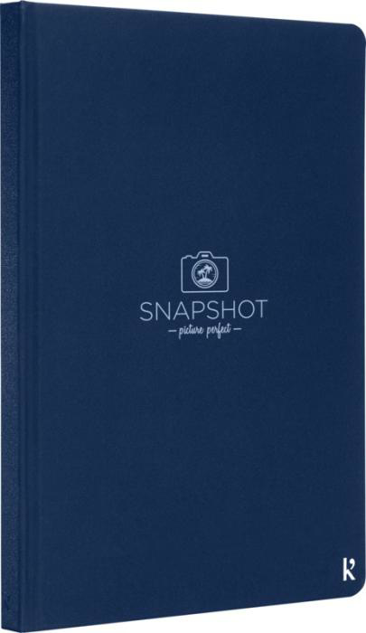 Karst® A5 stone paper hardcover notebook in Navy with print