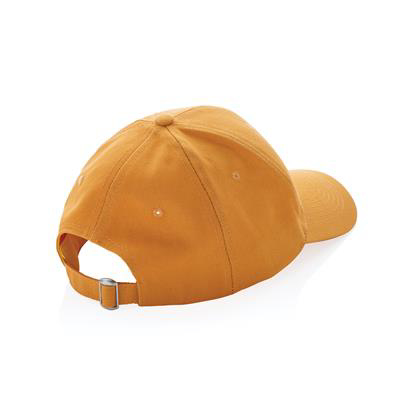5 panel cap in sundial orange, made of recycled materials 