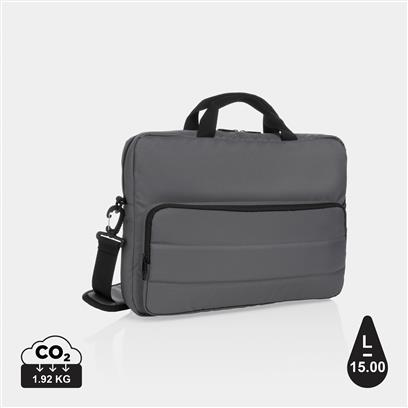 forwards facing grey laptop bag 15.6 inches, with a front pocket