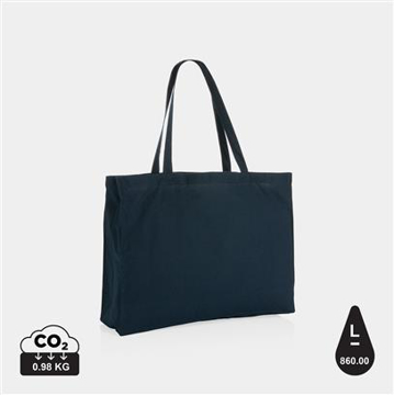 Navy cotton tote bag forwards view 