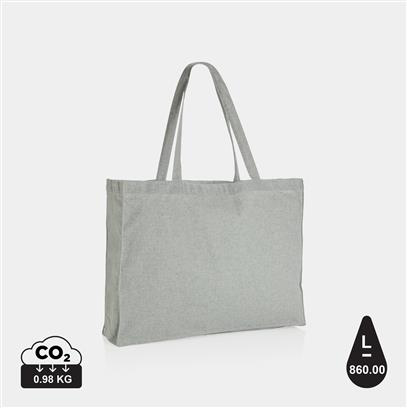 grey cotton tote bag, forwards view 