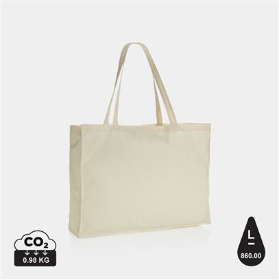 grey cotton tote bag, forwards view 