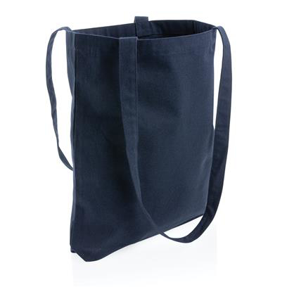 a navy tote bag 