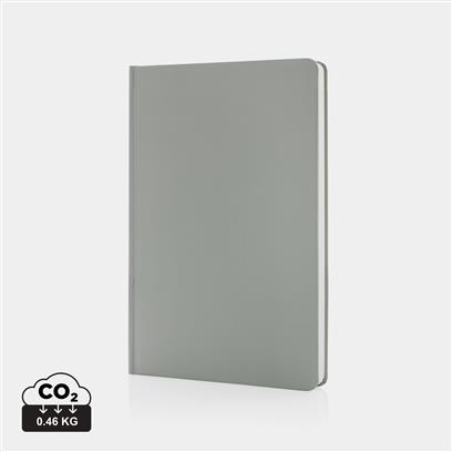 grey notebook (closed, forward view)
