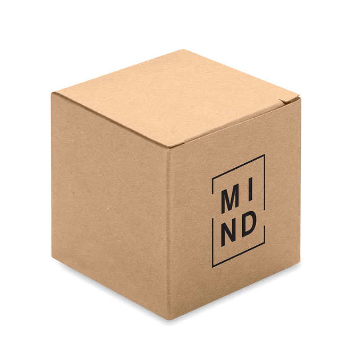 A light brown cube of packaging