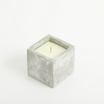 Grey cube concrete candle 