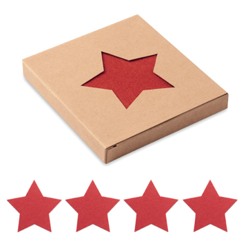 Show details for Christmas Coaster Set 4 Red coasters shaped in stars