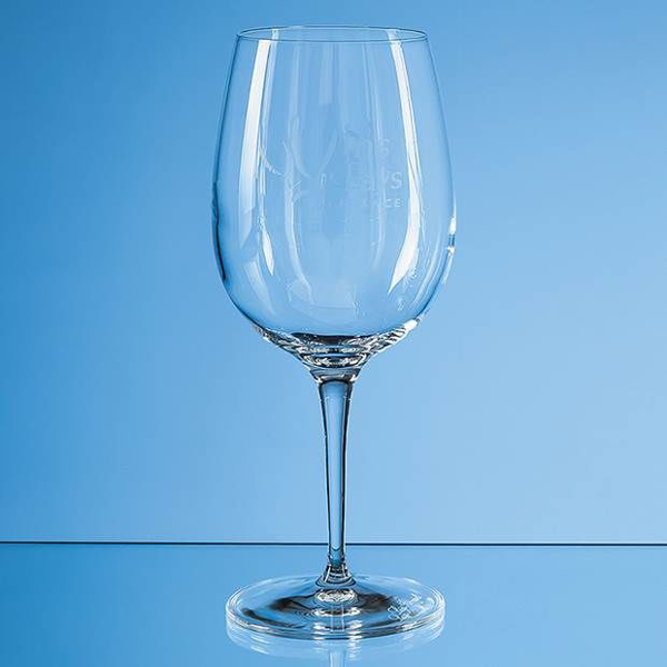 A clear wine glass