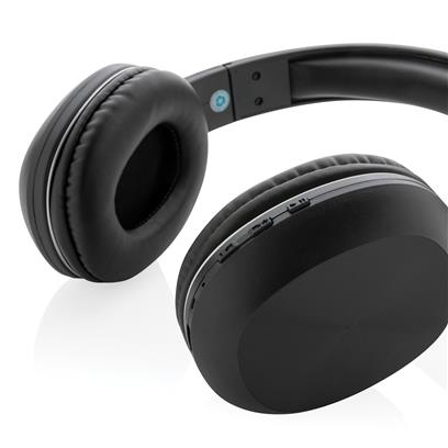 Black headphones from a side angle 