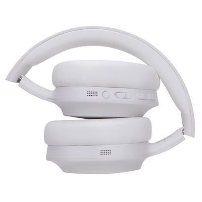 White wireless earphones folded
