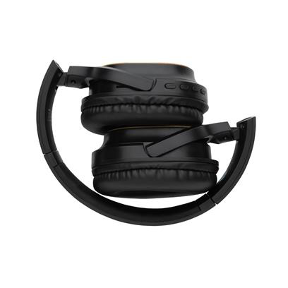 Black headphones folded