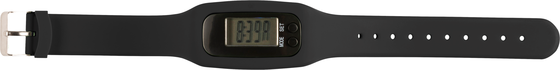 Black pedometer with a black screen 