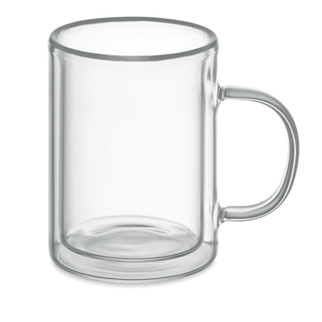 Transparent glass mug 