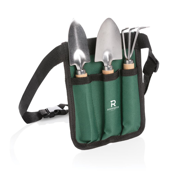 Gardening Tools in pouch on a belt