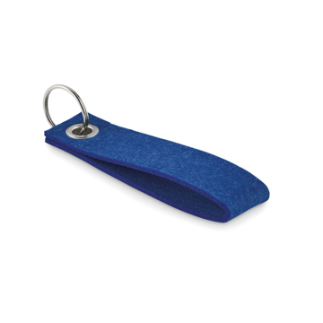 blue felt rectangular keyring