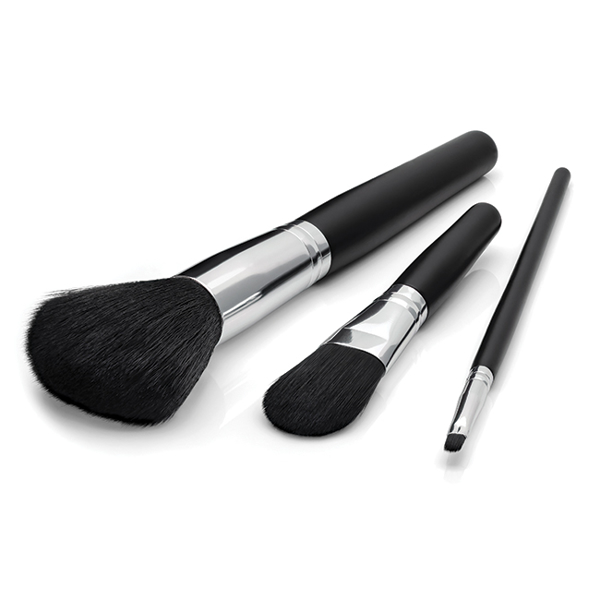 Three Makeup brushes in black 