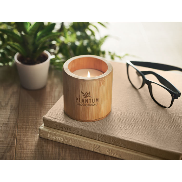 Candle in Bamboo Holder