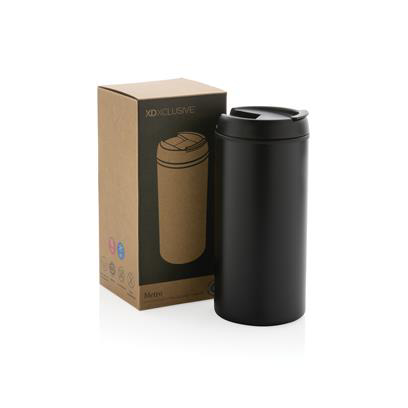 black flask next to its packaging