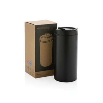 black flask next to its packaging