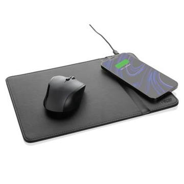 black mouse mat with mouse and phone displayed on top