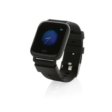 black fitness watch with square / rectangular screen