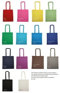 Cotton shoppers in 14 different colours