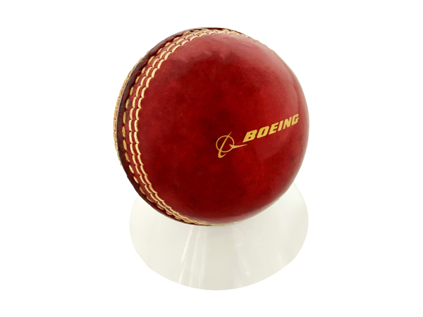 cricket ball in a white stand