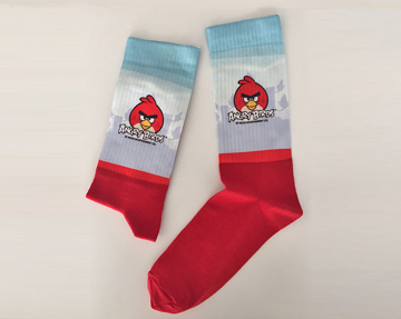 Digitally printed socks with angry birds