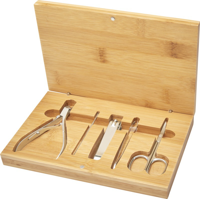 Bamboo Box containing Manicure Set