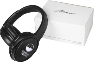 Show details for Light up logo bluetooth headphones black wireless headphones with light up logo on one ear cup