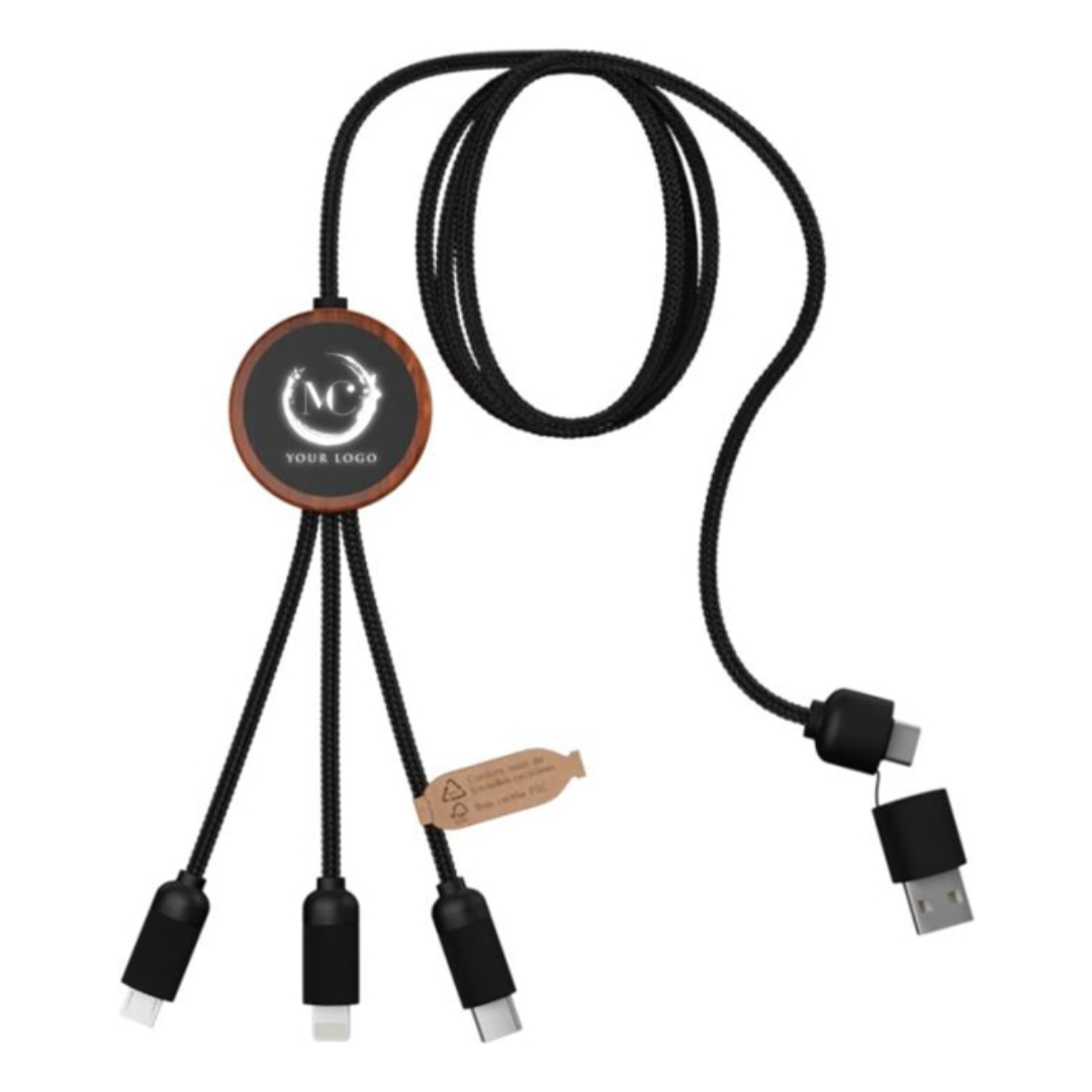 rpet 5 in 1 charging cable with logo