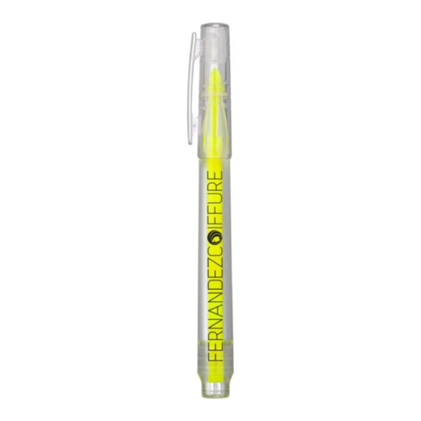 transparent highlighter pen with print on side