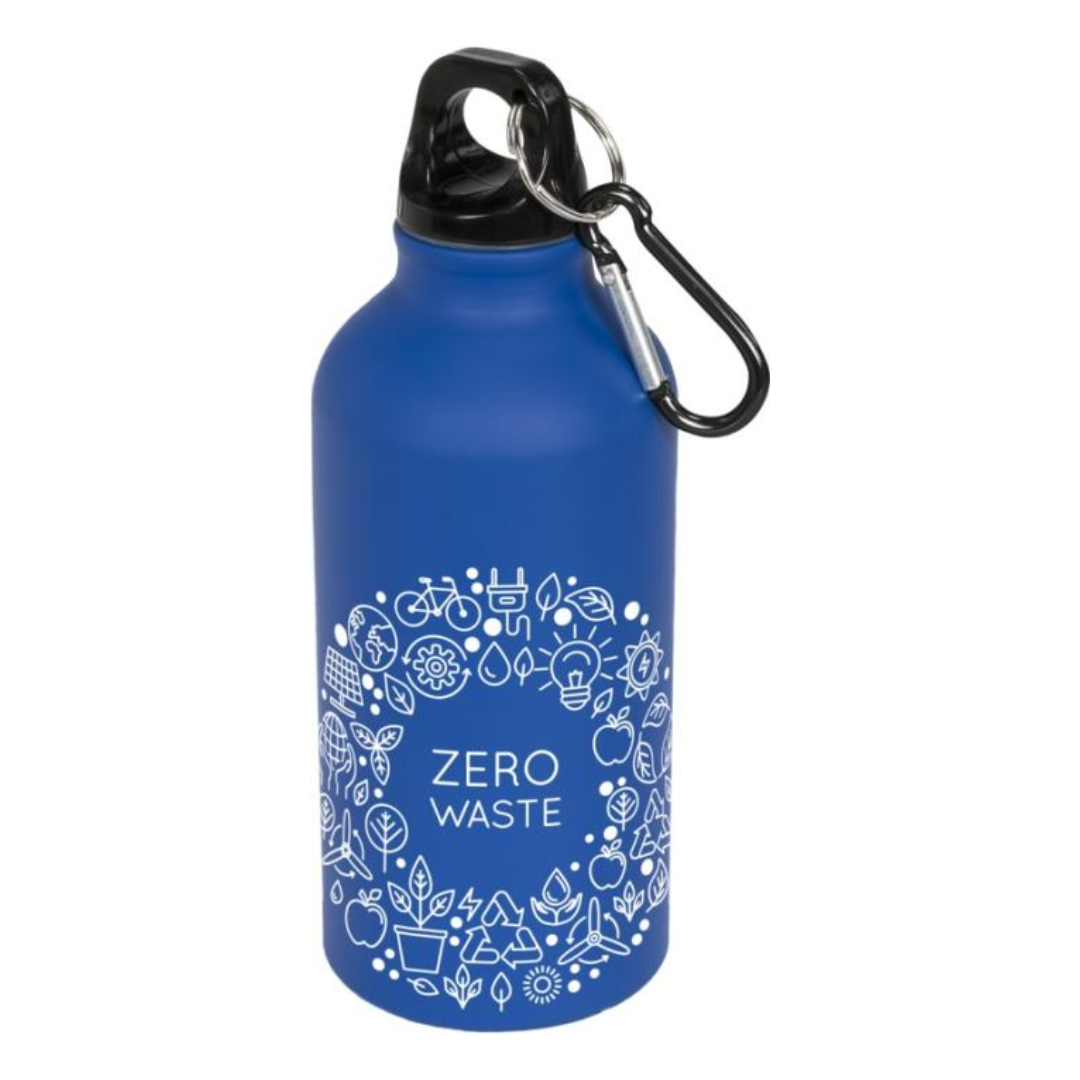 blue 400ml metal bottle engraved