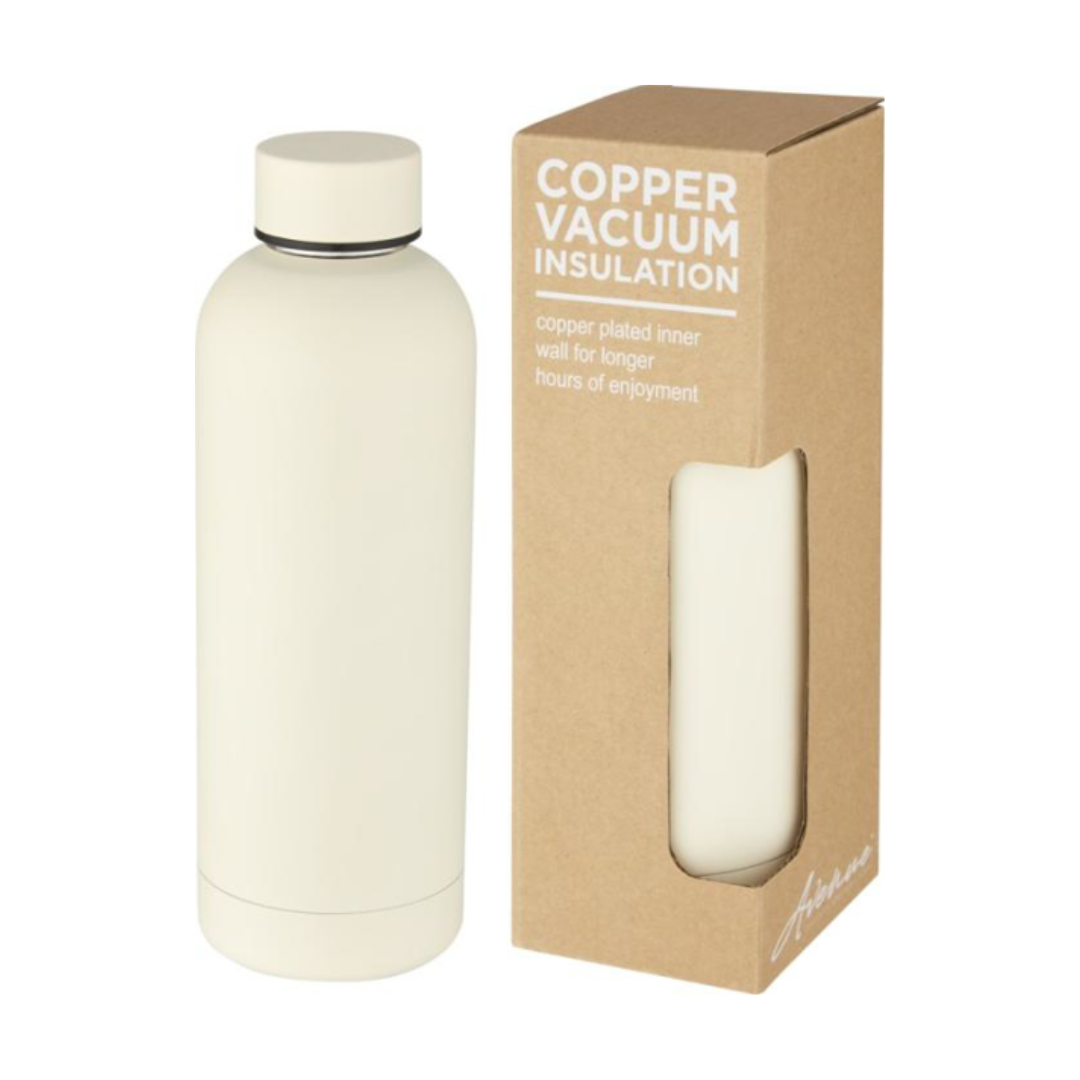 Ivory cream thermal bottle next to gift box