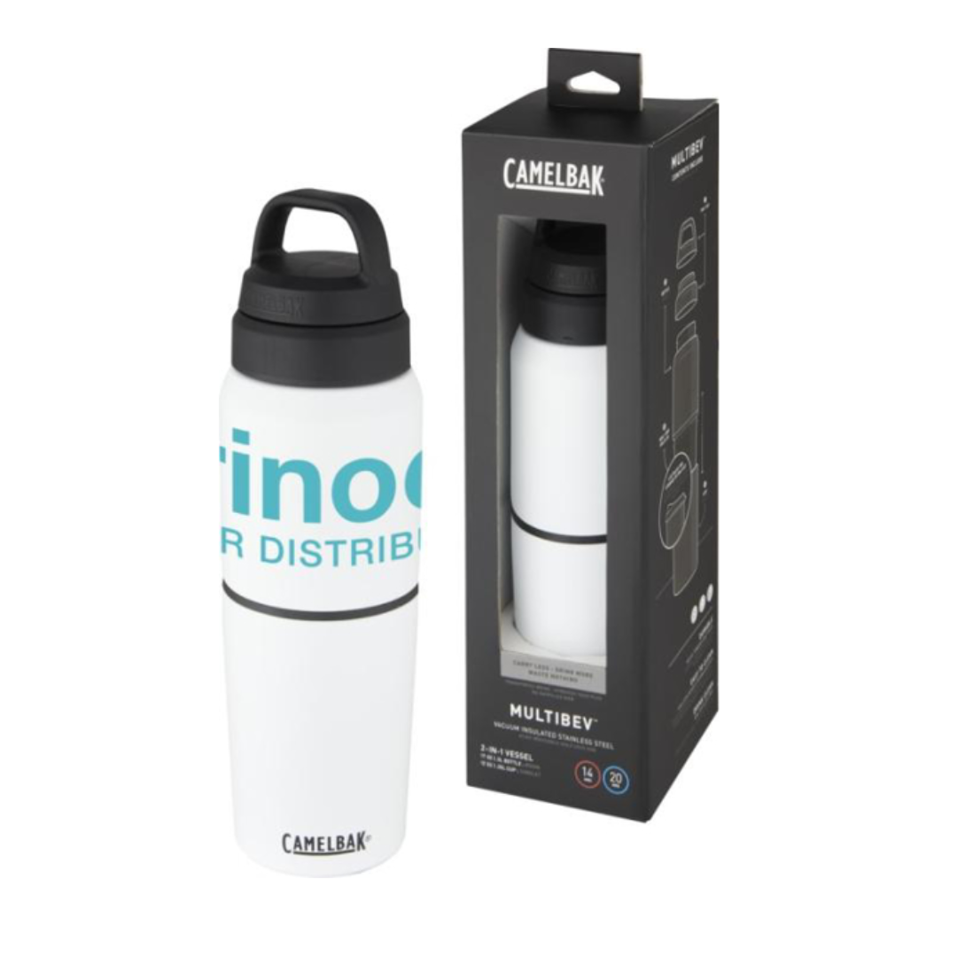 	CamelBak Stainless Steel Bottle MultiBev Vacuum in white with print