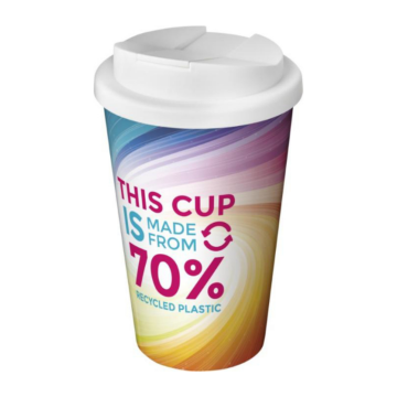 Show details for Recycled 350ml Insulated tumbler Recycled tumbler with print and white lid