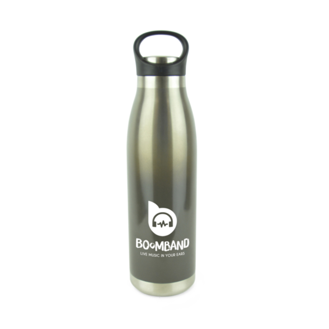 Potter – double walled stainless steel bottle in black with 1 colour print
