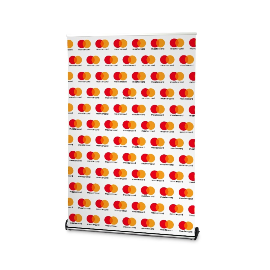 roller banner with mastercard print