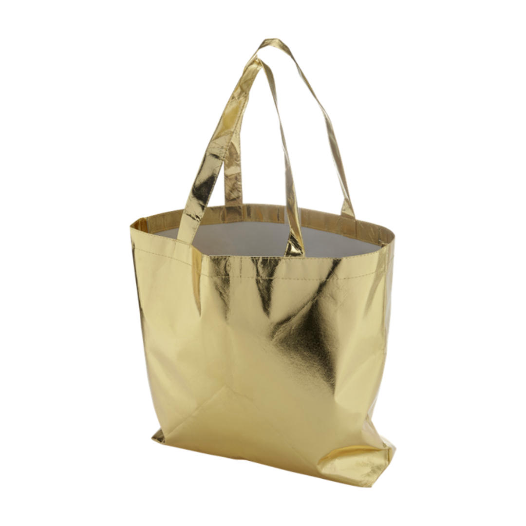 	gold non-woven shopping bag from the front