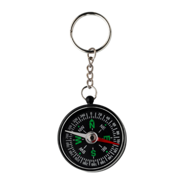 Show details for Keyring with Compass Black keyring compass with a silver keychain