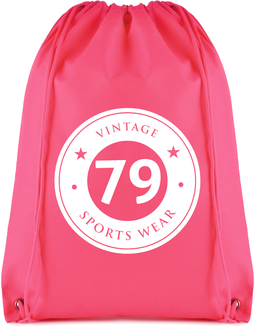 Rothy Drawstring Bag in pink with 1 colour print