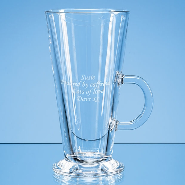 engraved latte glass