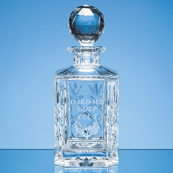 crystal decanter with engraving