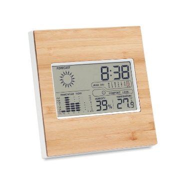 bamboo weather station Picture of Bamboo clock and weather station